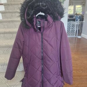 Nuage Faux Fur Lined Quilted Parka size MEDIUM